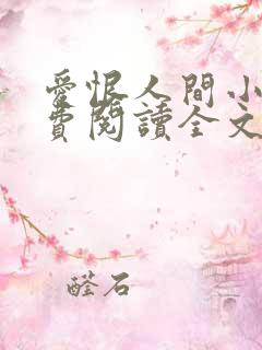 爱恨人间小说免费阅读全文下载