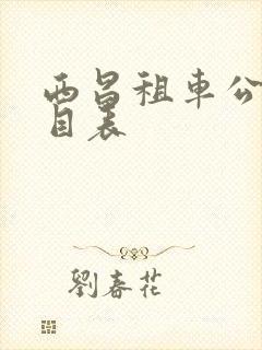 西昌租车公司价目表