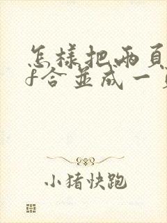 怎样把两页pdf合并成一页