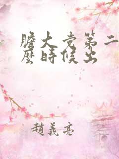 胆大党第二季什么时候出