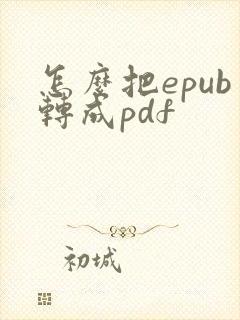 怎么把epub转成pdf