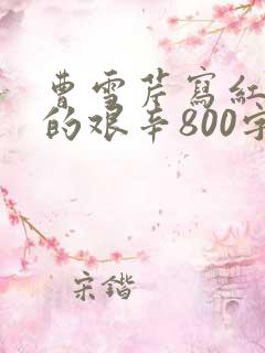 曹雪芹写红楼梦的艰辛800字
