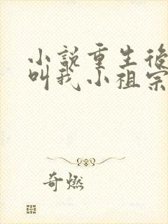 小说重生后大佬叫我小祖宗免费阅读