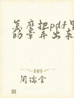 怎么把pdf里的章弄出来