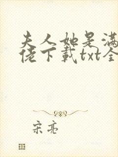夫人她是满级大佬下载txt全集下载