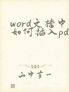 word文档中如何插入pdf文件
