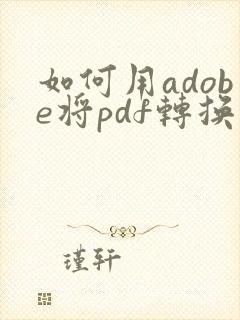 如何用adobe将pdf转换成word