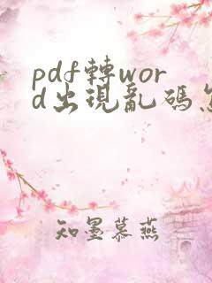 pdf转word出现乱码怎么办