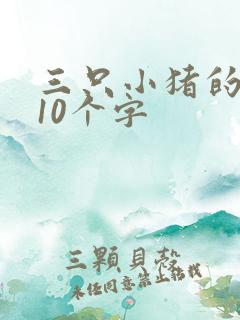 三只小猪的道理10个字