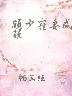 顾少宠妻成瘾小说