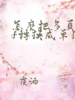 怎么把多页pdf转换成单独的图片