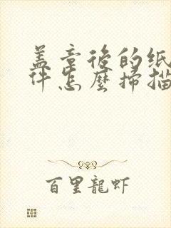 盖章后的纸质文件怎么扫描成电子版