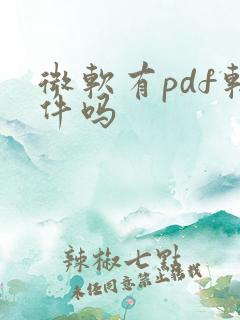 微软有pdf软件吗
