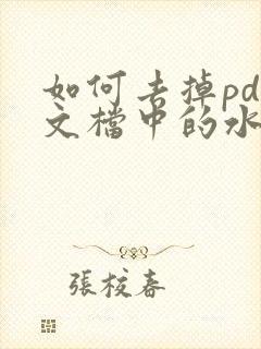 如何去掉pdf文档中的水印文字