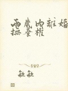 两岁内离婚小孩抚养权