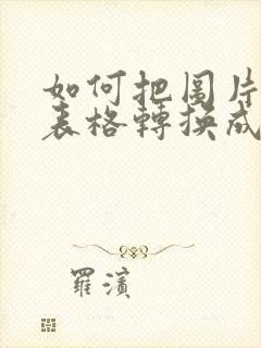 如何把图片电子表格转换成电子版