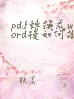 pdf转换成word后如何排版