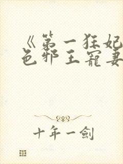 《第一狂妃:绝色邪王宠妻无度》