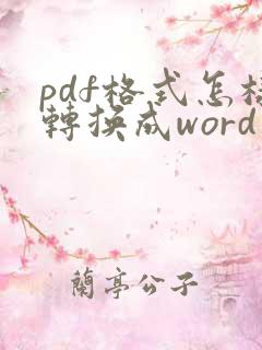 pdf格式怎样转换成word文档