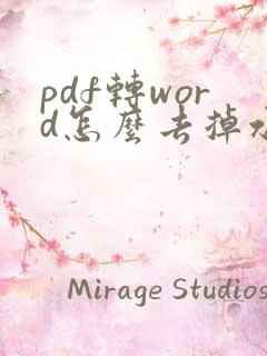 pdf转word怎么去掉水印