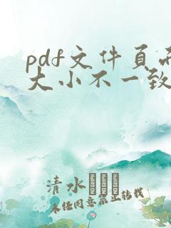 pdf文件页面大小不一致怎么调整