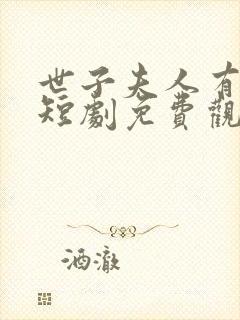 世子夫人有喜了短剧免费观看高清