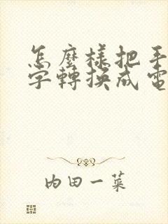 怎么样把手写文字转换成电子版