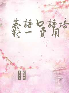英语口语培训一对一 费用