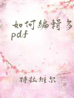 如何编辑多页的pdf