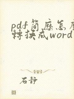 pdf简历怎么转换成word