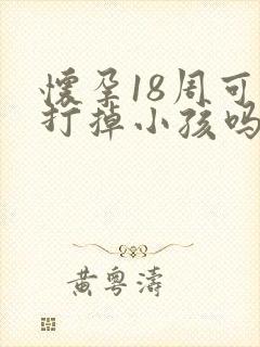 怀孕18周可以打掉小孩吗
