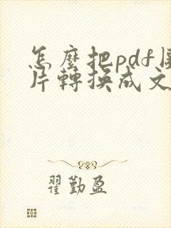 怎么把pdf图片转换成文字