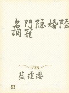 名门隐婚陆少高调宠