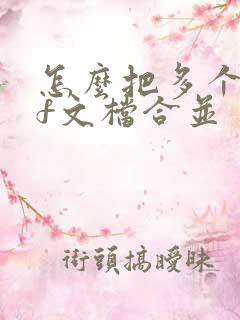 怎么把多个pdf文档合并