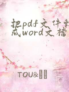 把pdf文件转成word文档