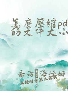 怎么压缩pdf的文件大小