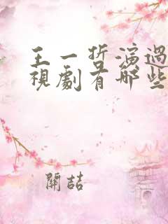 王一哲演过的电视剧有哪些
