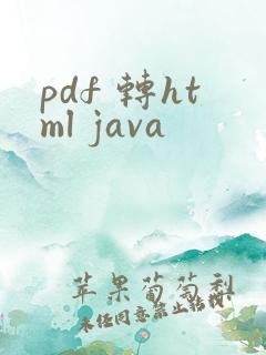 pdf 转html java