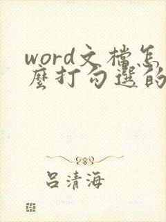 word文档怎么打勾选的方框