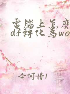 电脑上怎么将pdf转化为word