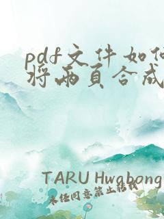 pdf文件如何将两页合成一页