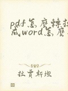 pdf怎么转换成word怎么编辑不了