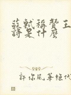 苏轼称赞王维的诗是什么