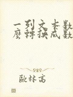 一列文本数字怎么转换成数值