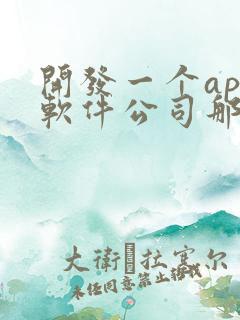 开发一个app软件公司那家好