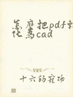 怎么把pdf转化为cad