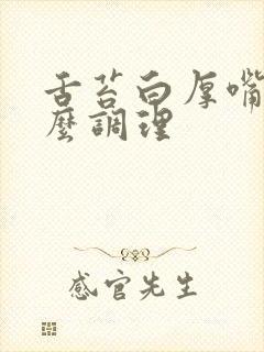 舌苔白厚嘴苦怎么调理
