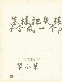 怎样把几张pdf合成一个pdf