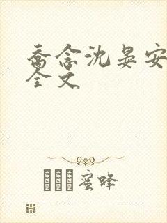 乔念沈晏安小说全文