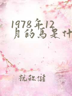 1978年12月的马是什么命,五行属性